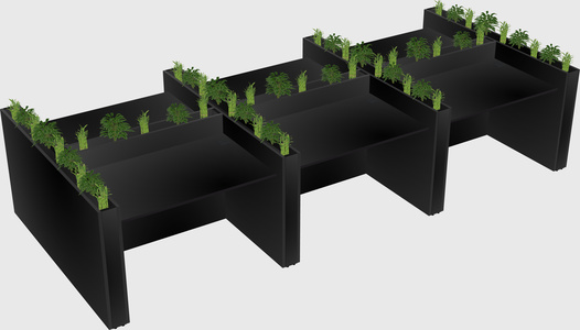 Rectangular shared desk