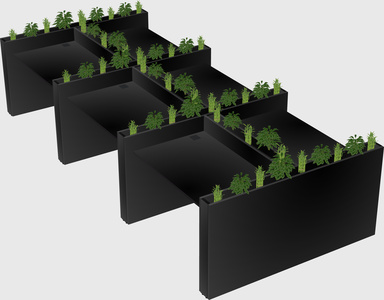 Rectangular shared desk