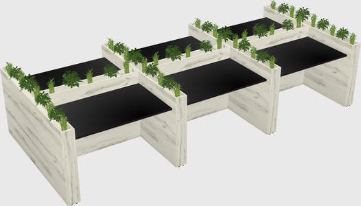 Rectangular shared desk