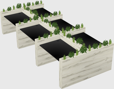 Rectangular shared desk