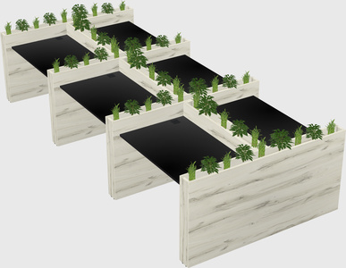 Rectangular shared desk