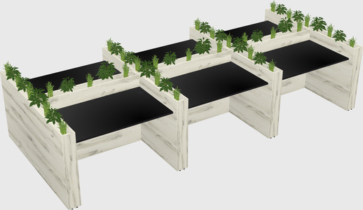 Rectangular shared desk