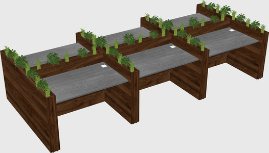Rectangular shared desk