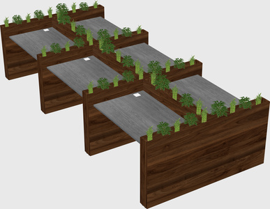 Rectangular shared desk