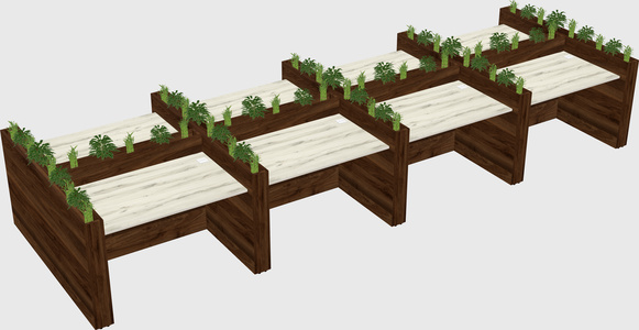 Rectangular shared desk