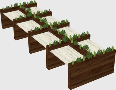 Rectangular shared desk