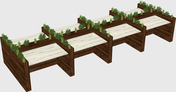 Rectangular shared desk