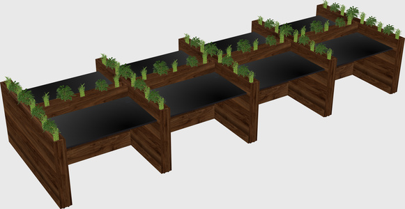 Rectangular shared desk