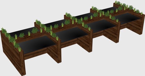 Rectangular shared desk