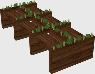 Rectangular shared desk