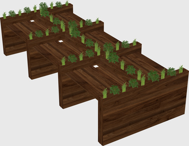 Rectangular shared desk