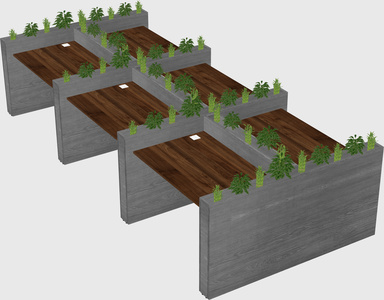 Rectangular shared desk