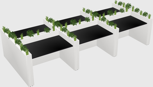 Rectangular shared desk