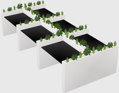 Rectangular shared desk