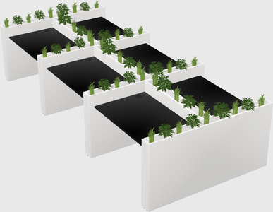 Rectangular shared desk