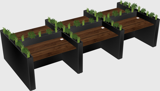 Rectangular shared desk