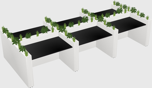 Rectangular shared desk