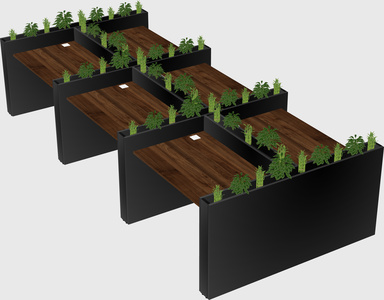 Rectangular shared desk