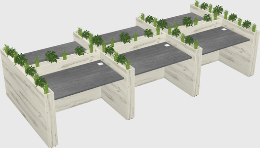 Rectangular shared desk