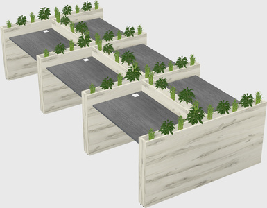 Rectangular shared desk