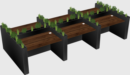 Rectangular shared desk