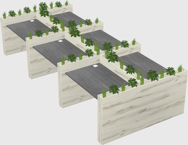 Rectangular shared desk