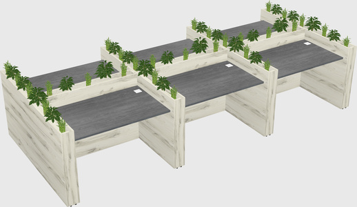 Rectangular shared desk