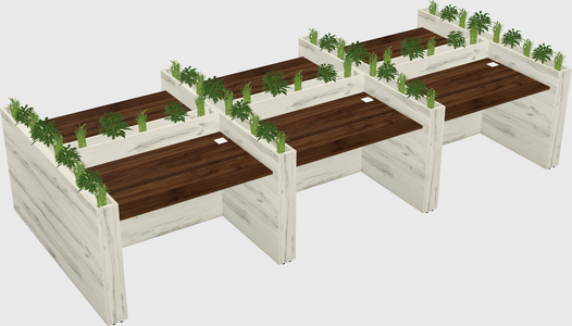 Rectangular shared desk