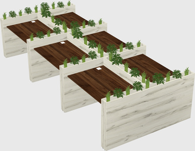 Rectangular shared desk