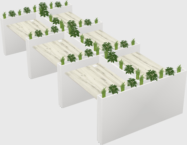 Rectangular shared desk