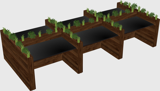 Rectangular shared desk
