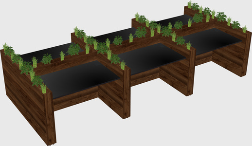Rectangular shared desk