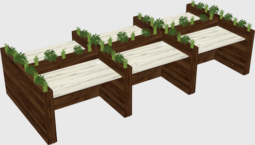 Rectangular shared desk