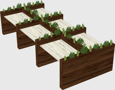 Rectangular shared desk