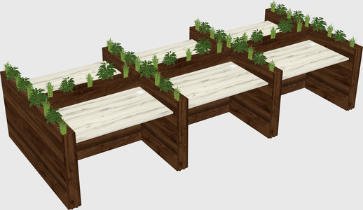 Rectangular shared desk