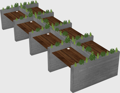 Rectangular shared desk