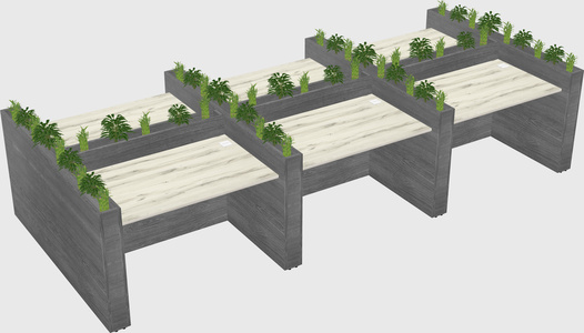Rectangular shared desk