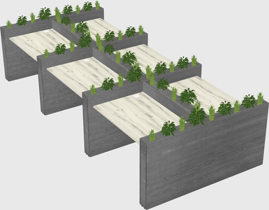 Rectangular shared desk