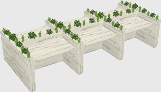 Rectangular shared desk