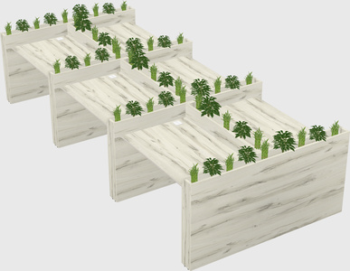 Rectangular shared desk