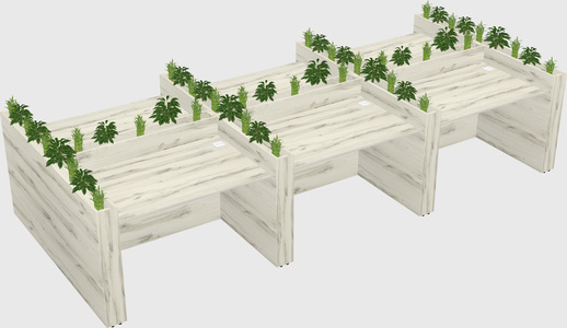 Rectangular shared desk
