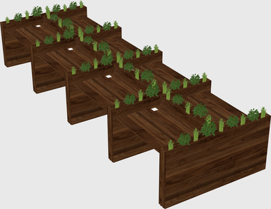Rectangular shared desk