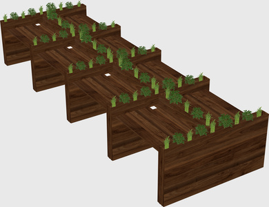 Rectangular shared desk