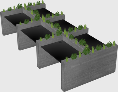 Rectangular shared desk