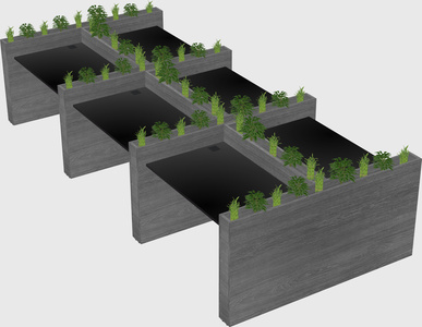 Rectangular shared desk