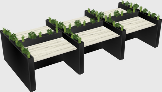 Rectangular shared desk