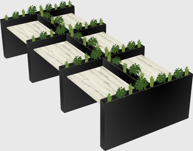 Rectangular shared desk