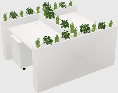 Rectangular shared desk