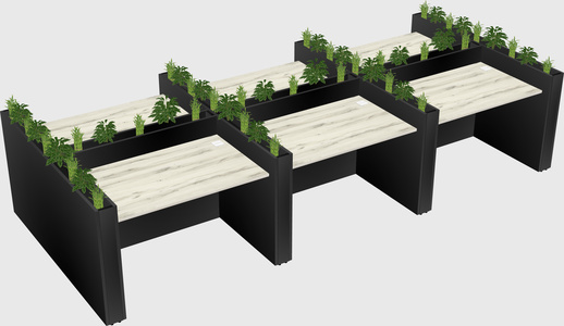 Rectangular shared desk
