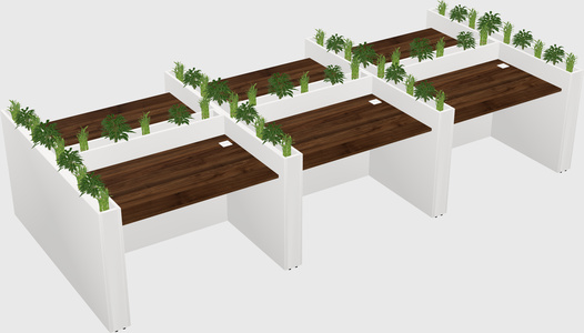 Rectangular shared desk